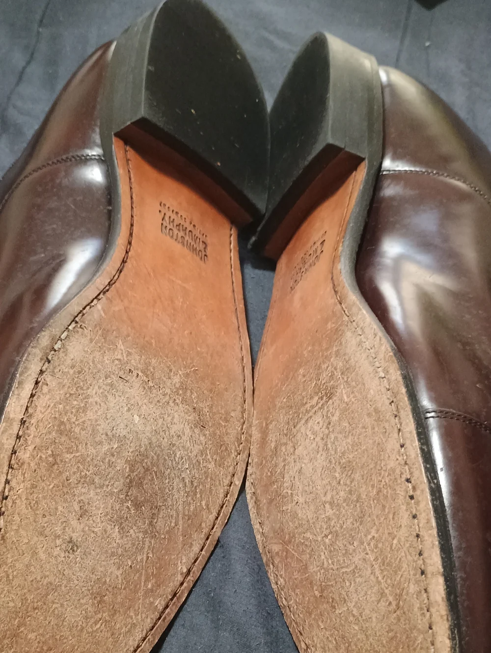 Johnston & Murphy Dark Brown Leather Cap-Toe Oxfords (240)